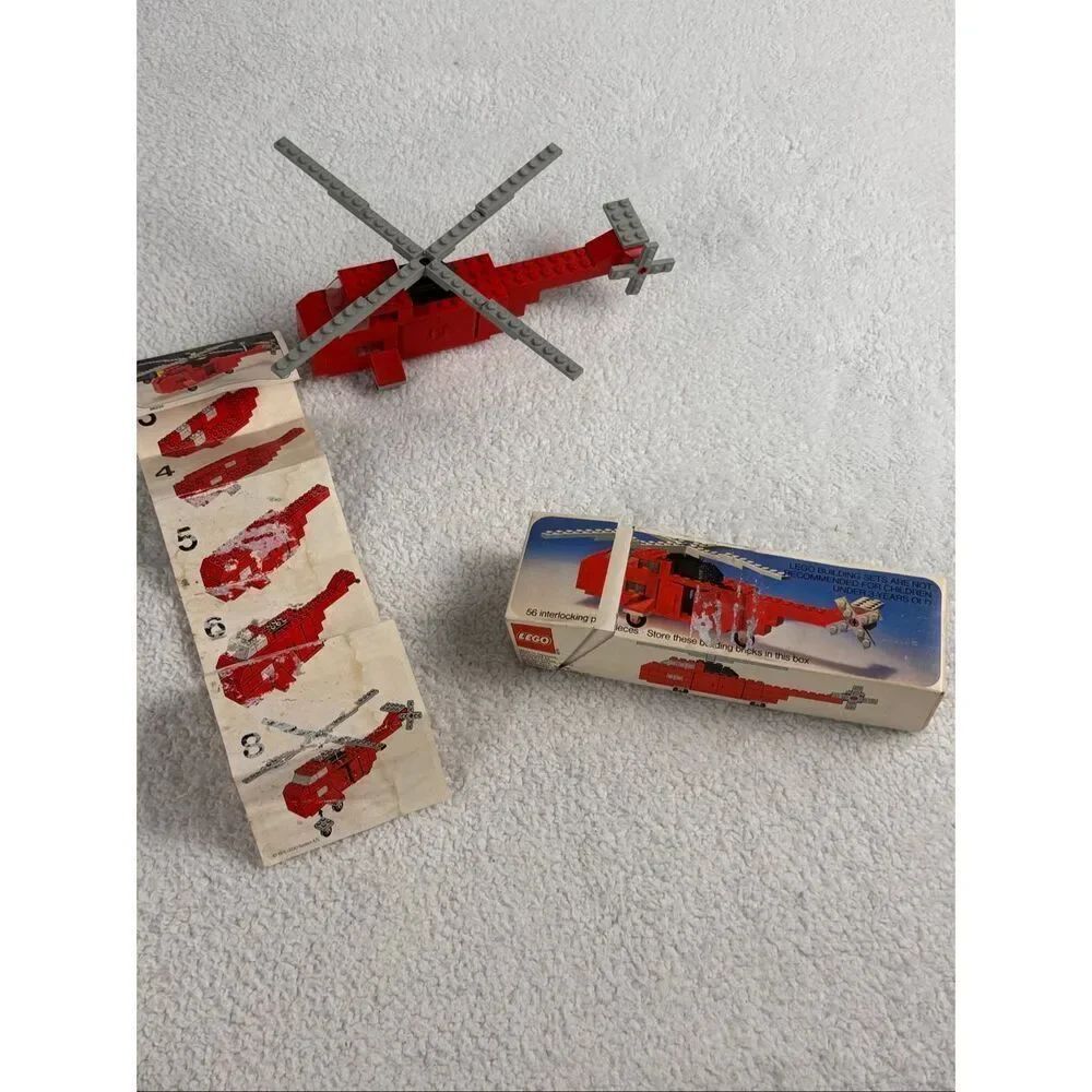 Vintage Lego 480 Rescue Helicopter Fire Town Classic Legoland - Missing 1 Piece